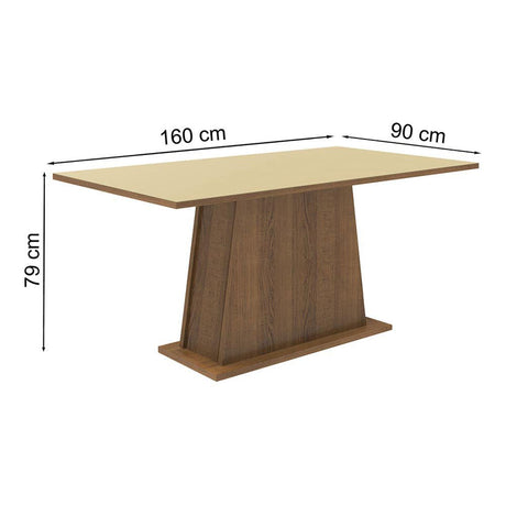Comedor Marron y Crema 160x79cm Rectangular de Seis Puestos sin Sillas - COMEDORES | Bylmo