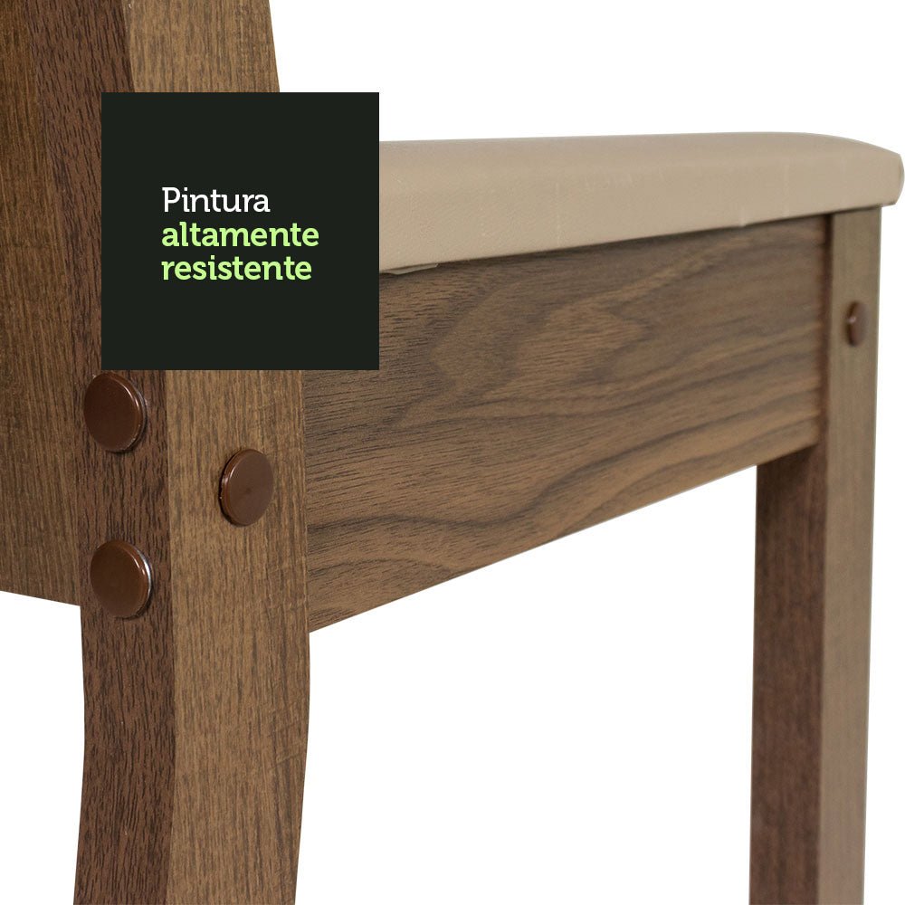 Comedor Clarice Marron y Beige 136x77cm Cuadrado de 8 Puestos con 8 Sillas - COMEDORES | Bylmo