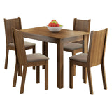 Comedor Rute Marron y Beige 104x76cm Cuadrado de 4 Puestos con 4 Sillas - COMEDORES | Bylmo