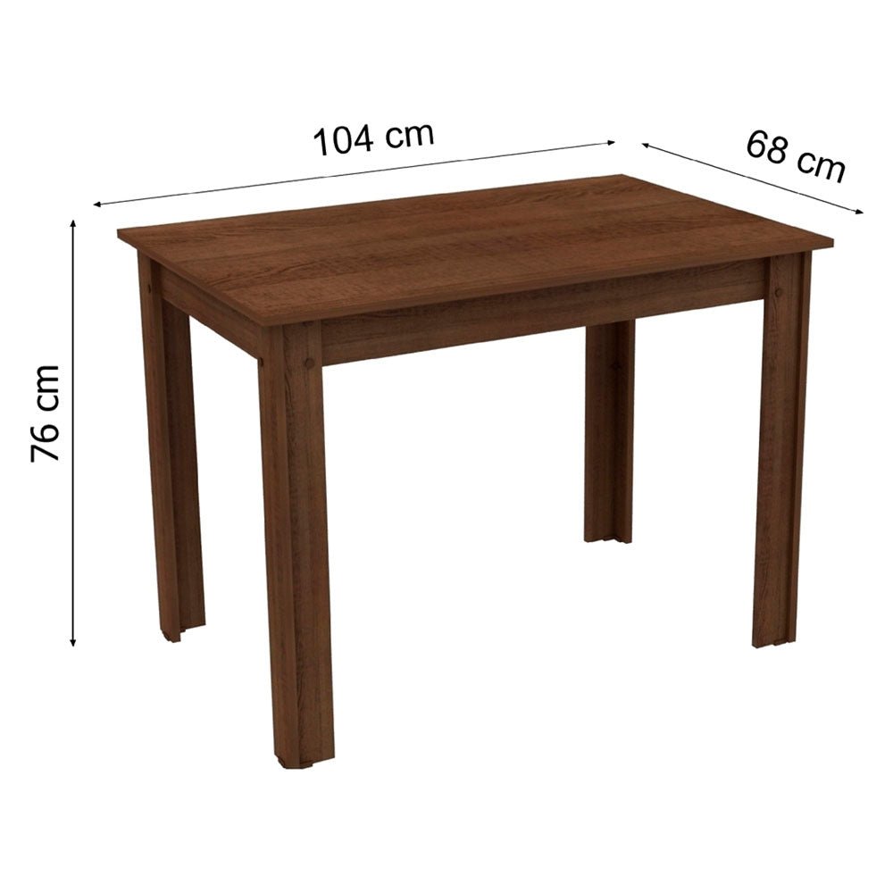 Comedor Rute Marron y Beige 104x76cm Cuadrado de 4 Puestos con 4 Sillas - COMEDORES | Bylmo