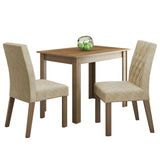 Comedor Lidia Marron y Beige 104x76cm Cuadrado de 2 Puestos con 2 Sillas - COMEDORES | Bylmo