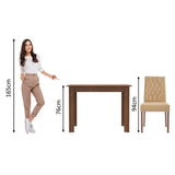 Comedor Lidia Marron y Beige 104x76cm Cuadrado de 2 Puestos con 2 Sillas - COMEDORES | Bylmo