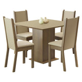Comedor Alana Marron y Crema 90x78cm Cuadrado de 4 Puestos con 4 Sillas - COMEDORES | Bylmo