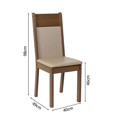 Comedor Claire Marron y Crema 90x78cm Cuadrado de 4 Puestos con 4 Sillas - COMEDORES | Bylmo