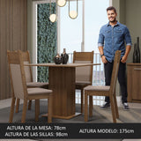 Comedor Claire Marron y Crema 90x78cm Cuadrado de 4 Puestos con 4 Sillas - COMEDORES | Bylmo