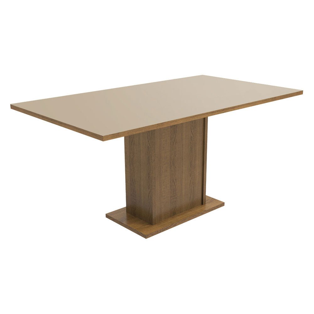 Comedor Augusta Crema y Marron 160x79cm Cuadrado de 6 Puestos con 6 Sillas - COMEDORES | Bylmo