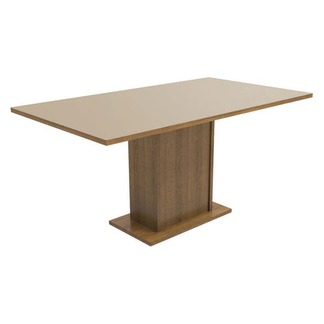 Comedor Augusta Crema y Marron 160x79cm Cuadrado de 6 Puestos con 6 Sillas - COMEDORES | Bylmo