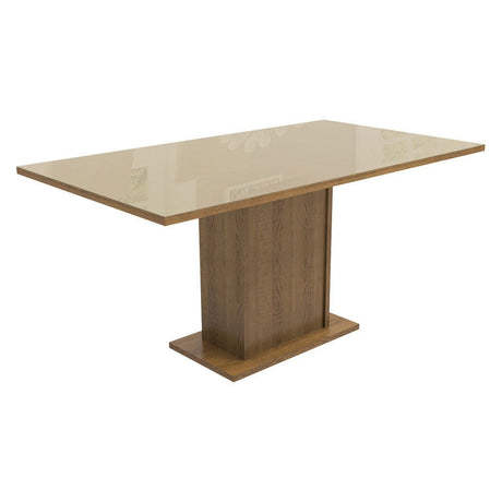 Comedor Francine Crema y Marron 160x80cm Cuadrado de 6 Puestos con 6 Sillas - COMEDORES | Bylmo