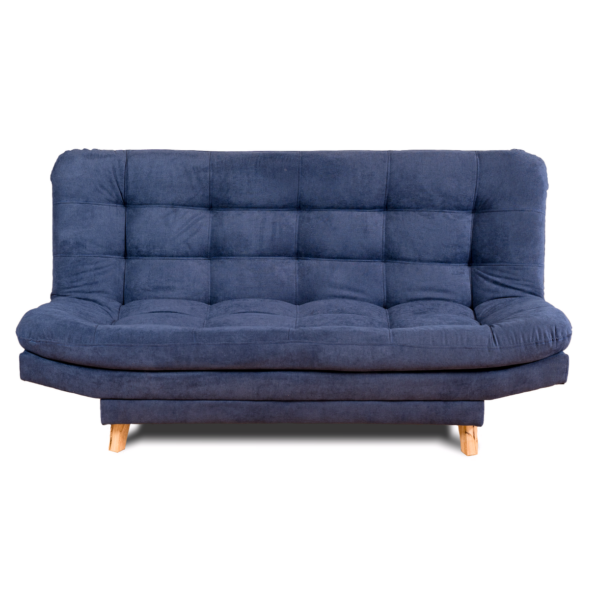 Sofá Cama Valencia Azul 180x85cm De Tres Puestos Antifluido con Patas y Dos Cojines Decorativos - SOFAS Y POLTRONAS | Bylmo