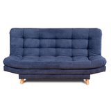 Sofá Cama Valencia Azul 180x85cm De Tres Puestos Antifluido con Patas y Dos Cojines Decorativos - SOFAS Y POLTRONAS | Bylmo
