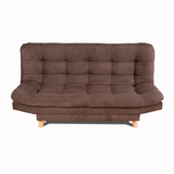 Sofá Cama Valencia Chocolate 180x85cm De Tres Puestos Antifluido con Patas y Dos Cojines Decorativos - SOFAS Y POLTRONAS | Bylmo