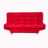 Sofá Cama Valencia Rojo 180x85cm De Tres Puestos Antifluido con Patas y Dos Cojines Decorativos - SOFAS Y POLTRONAS | Bylmo