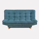 Sofá Cama Valencia Azul Aguamarina 180x85cm De Tres Puestos Antifluido con Patas y Dos Cojines Decorativos - SOFAS Y POLTRONAS | Bylmo