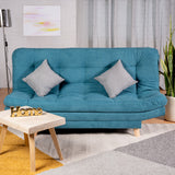 Sofá Cama Valencia Azul Aguamarina 180x85cm De Tres Puestos Antifluido con Patas y Dos Cojines Decorativos - SOFAS Y POLTRONAS | Bylmo