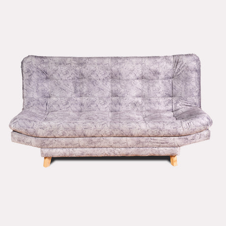 Sofá Cama Valencia Mármol Plata 180x85cm De Tres Puestos Antifluido con Patas y Dos Cojines Decorativos - SOFAS Y POLTRONAS | Bylmo