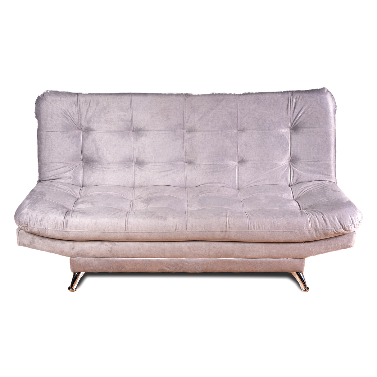 Sofá Cama Valencia Plata 180x85cm De Tres Puestos Antifluido con Patas y Dos Cojines Decorativos - SOFAS Y POLTRONAS | Bylmo