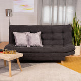 Sofá Cama Valencia Gris 180x85cm De Tres Puestos Antifluido con Patas y Dos Cojines Decorativos - SOFAS Y POLTRONAS | Bylmo