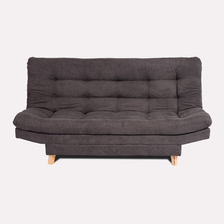 Sofá Cama Valencia Gris 180x85cm De Tres Puestos Antifluido con Patas y Dos Cojines Decorativos - SOFAS Y POLTRONAS | Bylmo