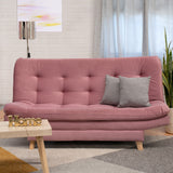 Sofá Cama Valencia Rosa 180x85cm De Tres Puestos Antifluido con Patas y Dos Cojines Decorativos - SOFAS Y POLTRONAS | Bylmo