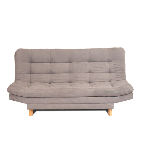 Sofá Cama Valencia Gris Claro 180x85cm De Tres Puestos Antifluido con Patas y Dos Cojines Decorativos - SOFAS Y POLTRONAS | Bylmo