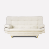 Combo Sofá Cama y Puff Valencia Marfil 180x85cm De Tres Puestos Antifluido con Patas - SOFAS Y POLTRONAS | Bylmo