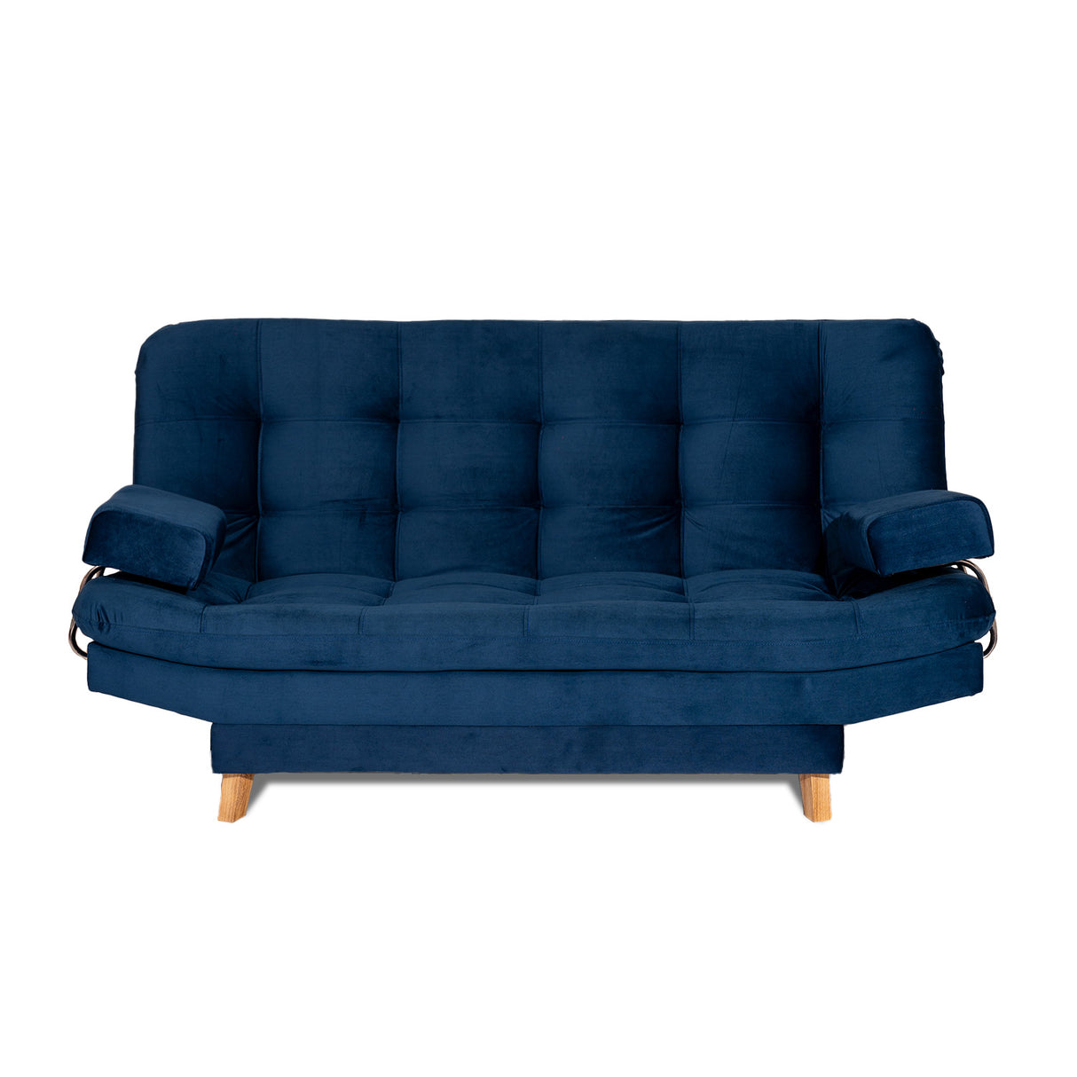 Sofá Cama Valencia Azul Petróleo 180x85cm De Tres Puestos Antifluido con Patas - SOFAS Y POLTRONAS | Bylmo