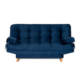 Sofá Cama Valencia Azul Petróleo 180x85cm De Tres Puestos Antifluido con Patas - SOFAS Y POLTRONAS | Bylmo