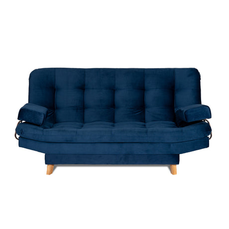 Sofá Cama Valencia Azul Petróleo 180x85cm De Tres Puestos Antifluido con Patas - SOFAS Y POLTRONAS | Bylmo