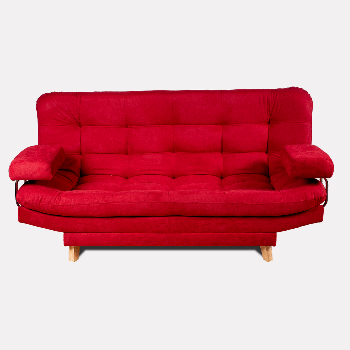 Sofá Cama Valencia Rojo 180x85cm De Tres Puestos Antifluido con Patas - SOFAS Y POLTRONAS | Bylmo