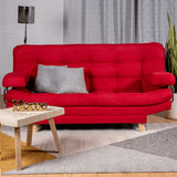 Sofá Cama Valencia Rojo 180x85cm De Tres Puestos Antifluido con Patas - SOFAS Y POLTRONAS | Bylmo