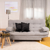 Sofá Cama Valencia Plata 180x85cm De Tres Puestos Antifluido con Patas - SOFAS Y POLTRONAS | Bylmo