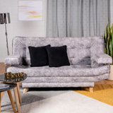 Sofá Cama Valencia Mármol Plata 180x85cm De Tres Puestos Antifluido con Patas - SOFAS Y POLTRONAS | Bylmo