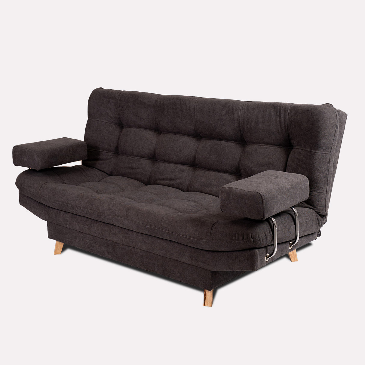 Sofá Cama Valencia Gris 180x85cm De Tres Puestos Antifluido con Patas - SOFAS Y POLTRONAS | Bylmo