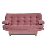 Sofá Cama Valencia Rosa 180x85cm De Tres Puestos Antifluido con Patas - SOFAS Y POLTRONAS | Bylmo