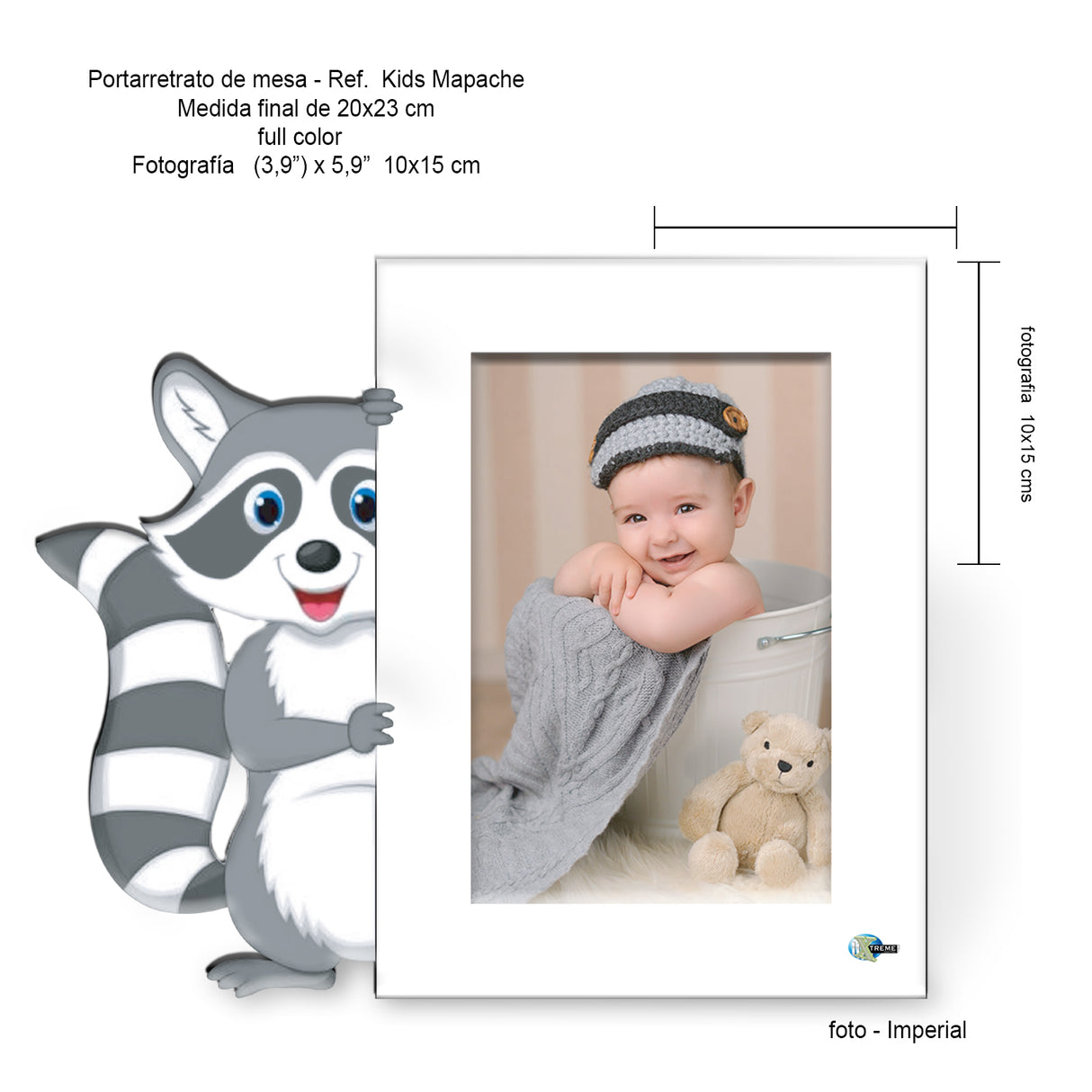 Portarretrato Kids Blanco 23.7x20cm sin Marco y con Vidrio Protector - PORTARRETRATOS | Bylmo