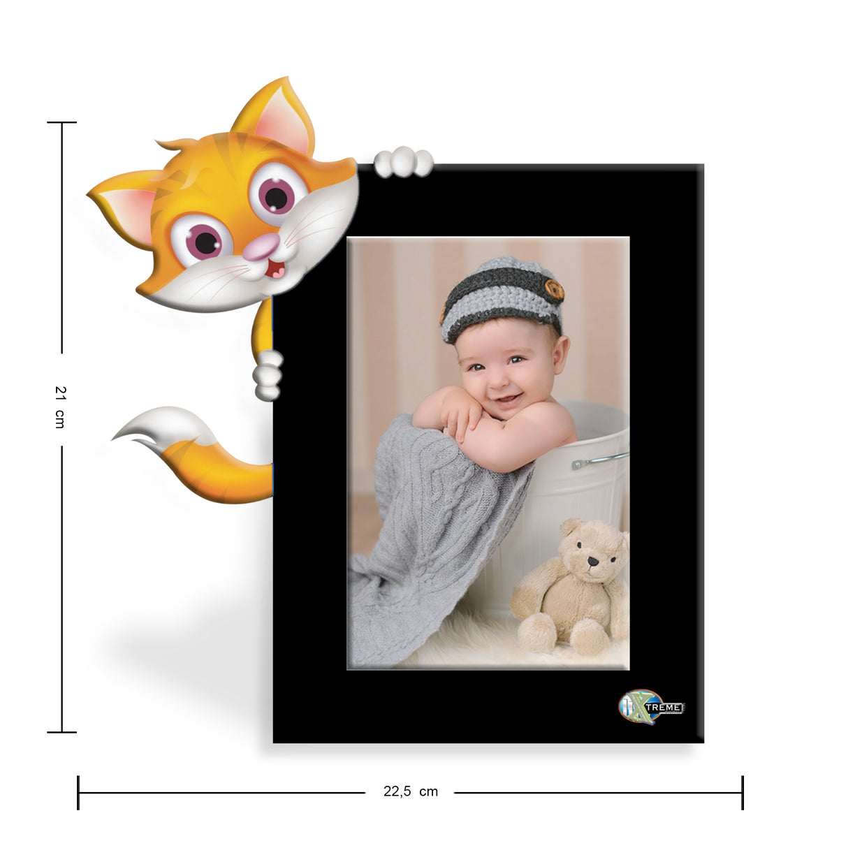 Portarretrato Kids Negro 22.5x21cm sin Marco y con Vidrio Protector - PORTARRETRATOS | Bylmo
