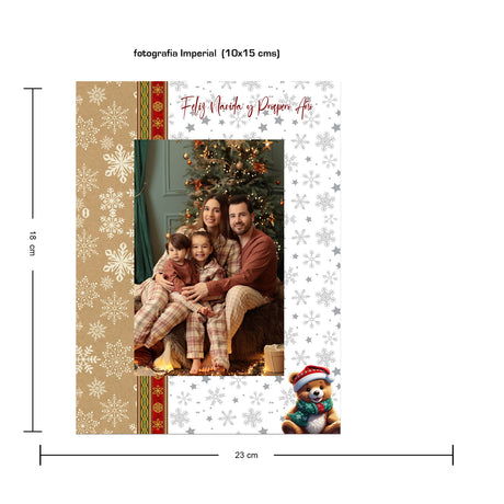 Portarretrato Oso Blanco y Rosa 18x23cm sin Marco y con Vidrio Protector - PORTARRETRATOS | Bylmo