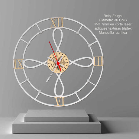 Reloj de Pared Gothic Blanco 31x31cm Circular Analogo de Baterias - RELOJES | Bylmo