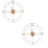 Set X 2 Relojes de Pared Gothic Blanco 31x31cm Circular Analogo de Baterias - RELOJES | Bylmo