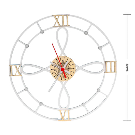 Set X 2 Relojes de Pared Gothic Blanco 31x31cm Circular Analogo de Baterias - RELOJES | Bylmo