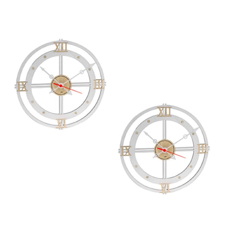 Set X 2 Relojes de Pared Memorial Blanco 31x31cm Circular Analogo de Baterias - RELOJES | Bylmo