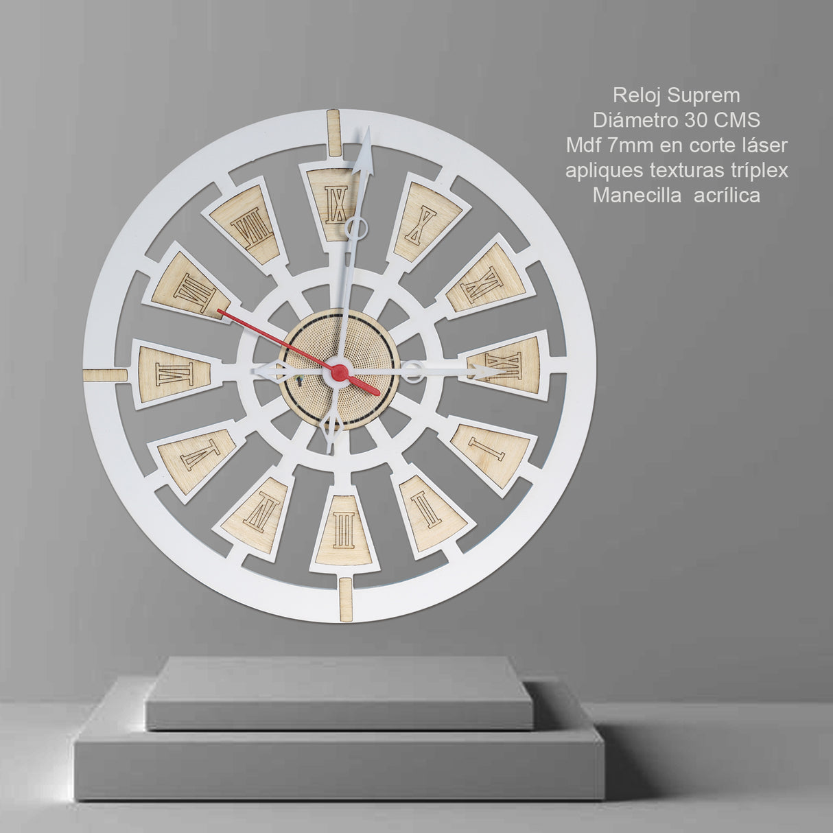 Set X 2 Relojes de Pared Nautic Blanco 31x31cm Circular Analogo de Baterias - RELOJES | Bylmo