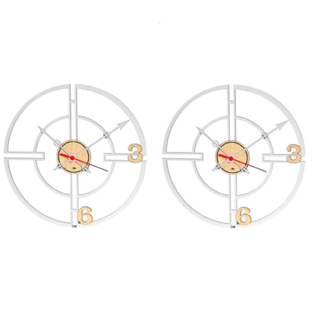 Set X 2 Relojes de Pared Frugal Blanco 31x31cm Circular Analogo de Baterias - RELOJES | Bylmo