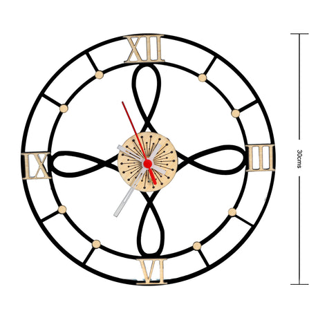 Reloj de Pared Gothic Negro 30x30cm Circular Analogo de Baterias - RELOJES | Bylmo