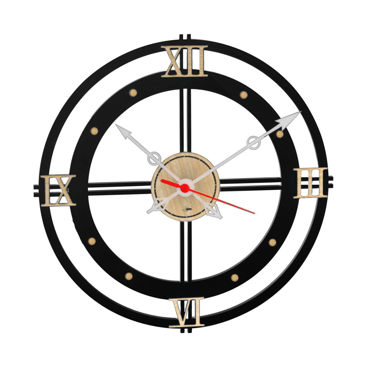 Reloj de Pared Memorial Negro 30x30cm Circular Analogo de Baterias - RELOJES | Bylmo
