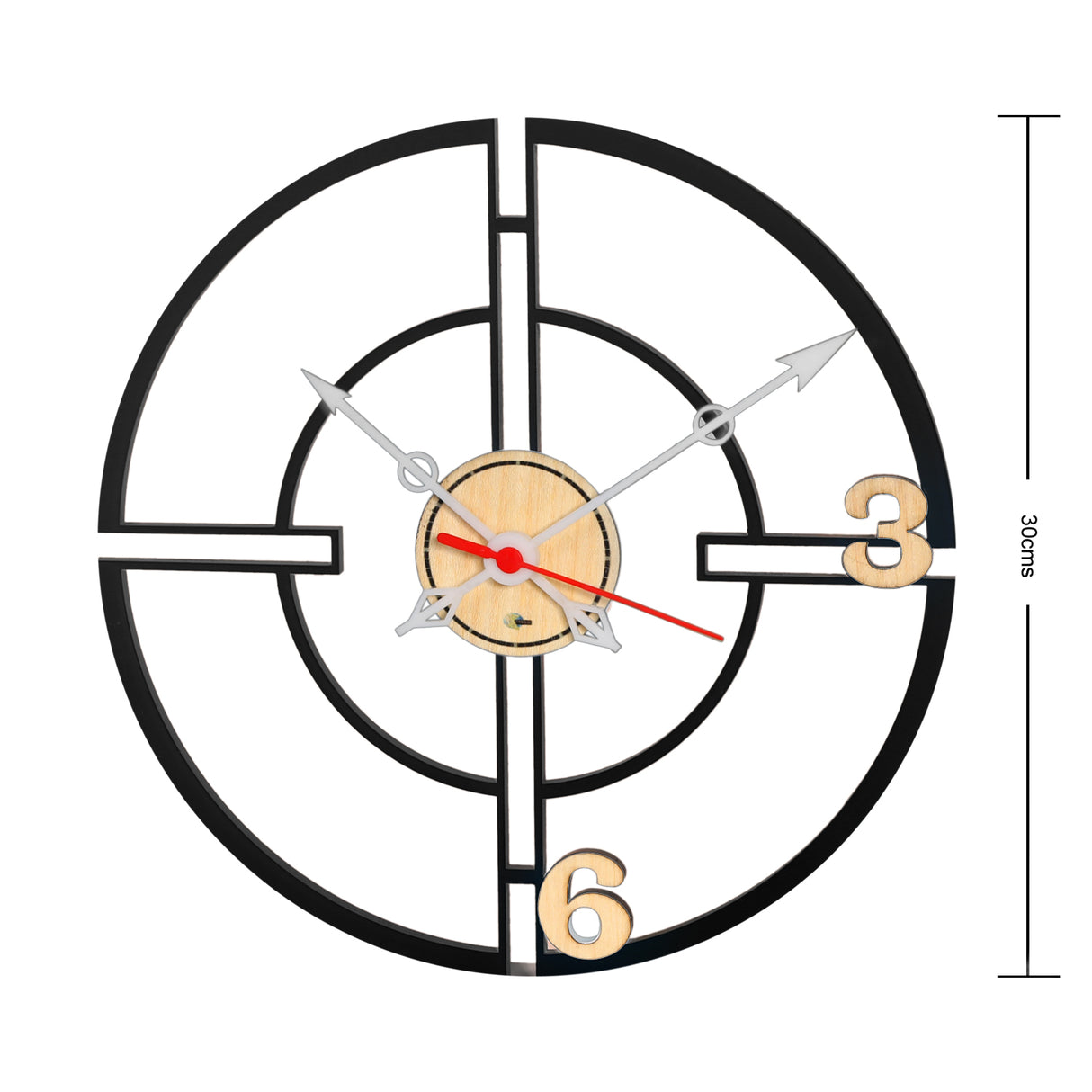 Reloj de Pared Frugal Negro 30x30cm Circular Analogo de Baterias - RELOJES | Bylmo