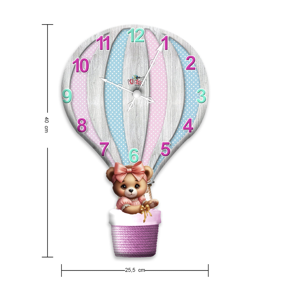 Reloj de Pared Kids Rosa 25.3x40cm Irregular Analogo de Baterias - RELOJES | Bylmo