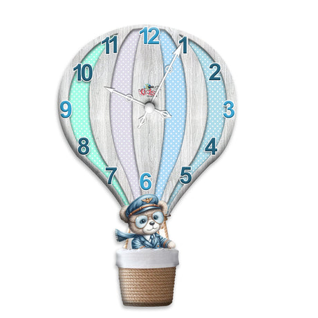 Reloj de Pared Kids Azul y Gris 25.3x40cm Irregular Analogo de Baterias - RELOJES | Bylmo