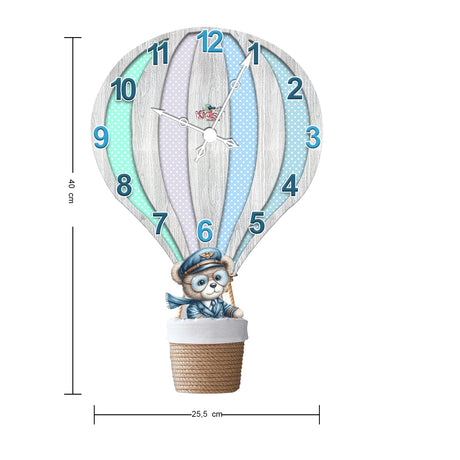 Reloj de Pared Kids Azul y Gris 25.3x40cm Irregular Analogo de Baterias - RELOJES | Bylmo