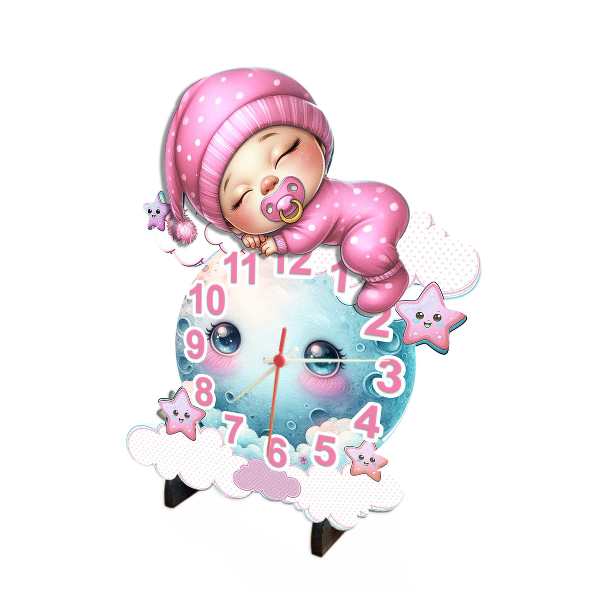 Reloj de Pared Kids Rosa y Azul 28.6x36.4cm Irregular Analogo de Baterias - RELOJES | Bylmo